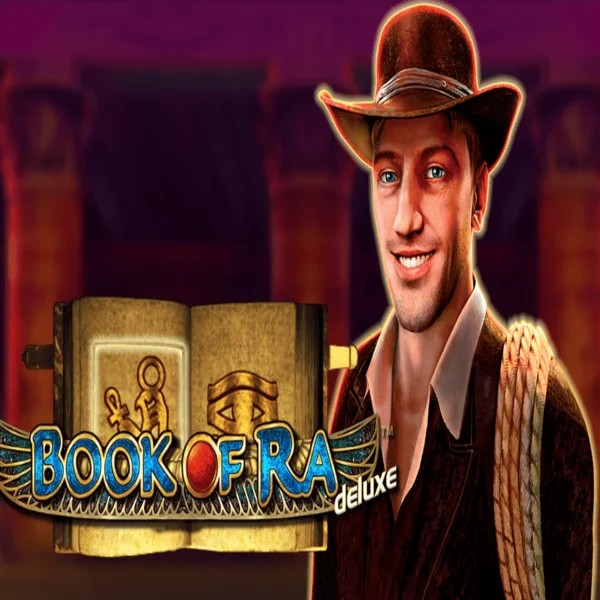 Book of Ra Deluxe slot logo by Novomatic at Nordspin Casino