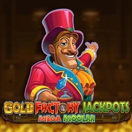 Gold Factory Jackpots Mega Moolah by Aurum Signature Studios, showcased at nordspin.eu – game logo